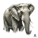 chrome elephant  tattoo design idea