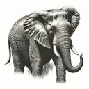 chrome elephant  tattoo design idea