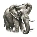 chrome elephant  tattoo design idea