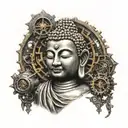 steampunk Buddha tattoo design idea