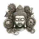 steampunk Buddha tattoo design idea