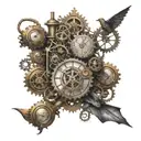 steampunk neurodivergence tattoo design idea