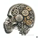 A brain made out of gears and engines, symbolizing the complexity of neurodivergence and the mind tattoo design idea