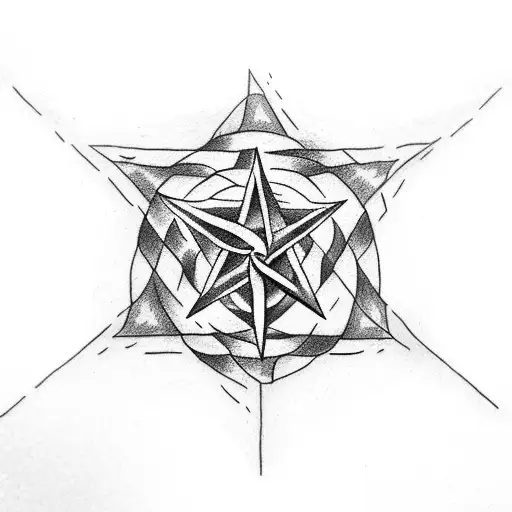 a simple, small five-pointed pentagram tattoo design idea