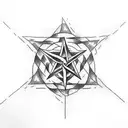 a simple, small five-pointed pentagram tattoo design idea