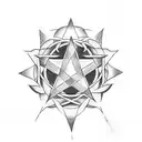 a simple, small five-pointed pentagram tattoo design idea