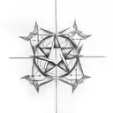 a simple, small five-pointed pentagram tattoo design idea
