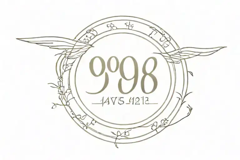 Roman date 19 09 1998 date of birth tattoo design idea
