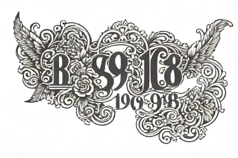Roman date 19 09 1998 date of birth tattoo design idea