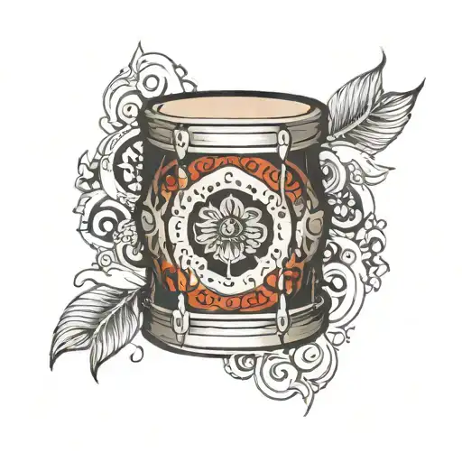 damru small drum tattoo design idea