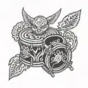 damru small drum tattoo design idea