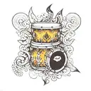 damru small drum tattoo design idea