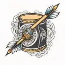 damru small drum tattoo design idea