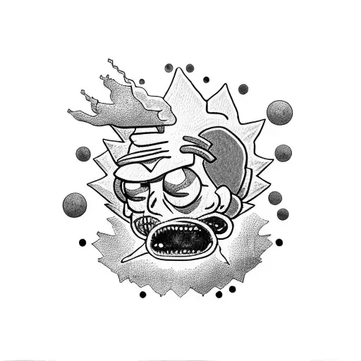 rick y Morty fumando marihuana tattoo design idea