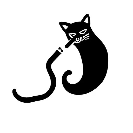 Cat smoking tattoo design idea