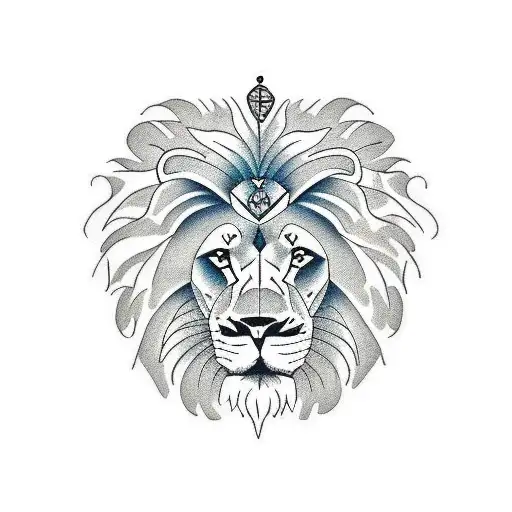 lion face with scar tattoo design idea