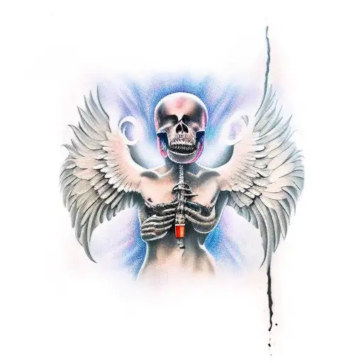 fallen angel  tattoo design idea