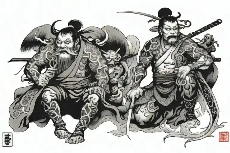 warrior philosopher tattoo design idea