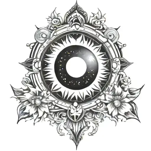 total solar eclipse tattoo design idea