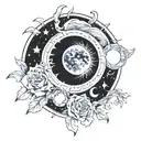 total solar eclipse tattoo design idea