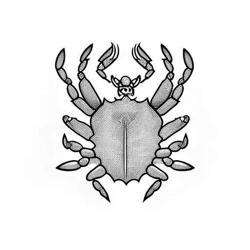Crab, lightning, flames, bats tattoo design idea