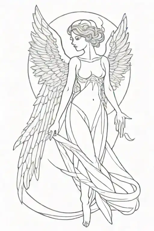 Seraph angel tattoo design idea