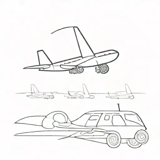 minimalistic, aeroplane, art, strong personality I am tattoo design idea