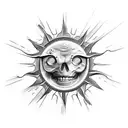 i dive into the future, but I'm blinded by the sun, I'm reborn in every moment, so who knows what I'll become tattoo design idea