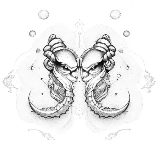 Gemini and Scorpio Zodiac sign together tattoo design idea