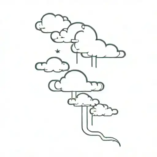 Japanese-style clouds tattoo design idea