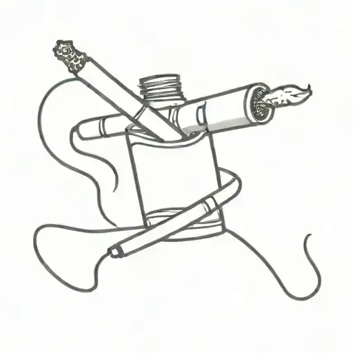 cigarettes and canvas tattoo design idea