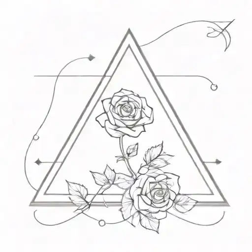 aquarius cancer taurus zodiac signs with a rose and triangles tatoo  tattoo design idea