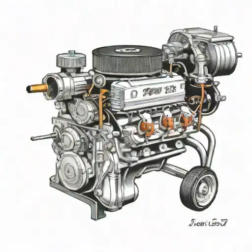 1927 Ford  roadster small block chevy engine with tunnel ram and velocity stack air filter  tattoo design idea