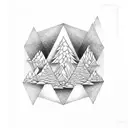 Forest road inside a rhombus tattoo design idea
