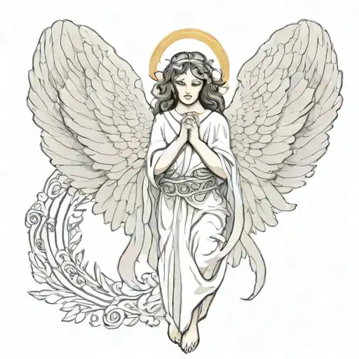 seraphim angel with the words be not afraid around it  tattoo design idea