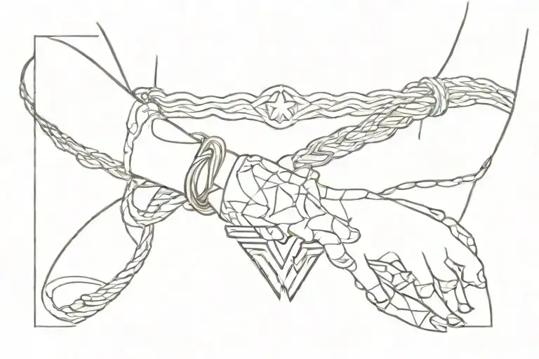 Wonder Woman lasso bracelet on fore arm, minimalist, feminine,  tattoo design idea