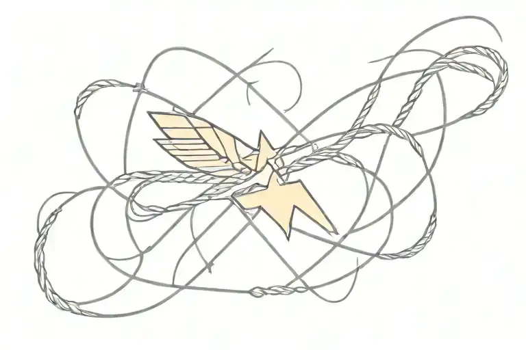  rope with wonder woman simple logo, minimalist, feminine,  tattoo design idea