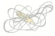  rope with wonder woman simple logo, minimalist, feminine,  tattoo design idea