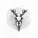deer skull tattoo design idea