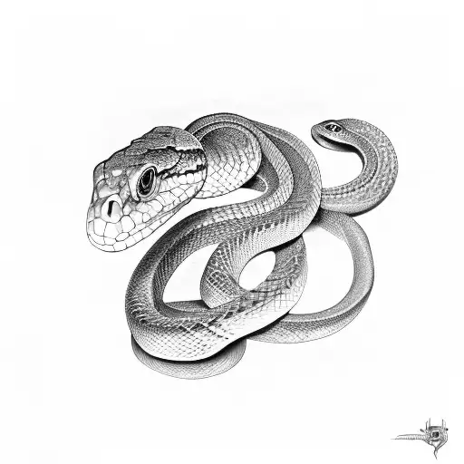 a snake that is overlapped with the date 8-25-84 tattoo design idea