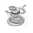 a snake that is overlapped with the date 8-25-84 tattoo design idea