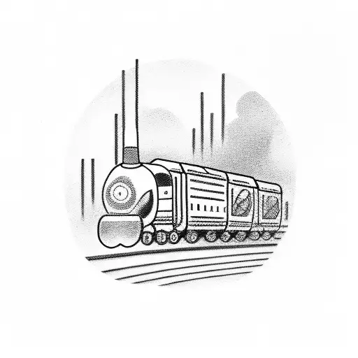 A tattoo of Melissa, integrated with a train symbolizing life's journey and faith tattoo design idea