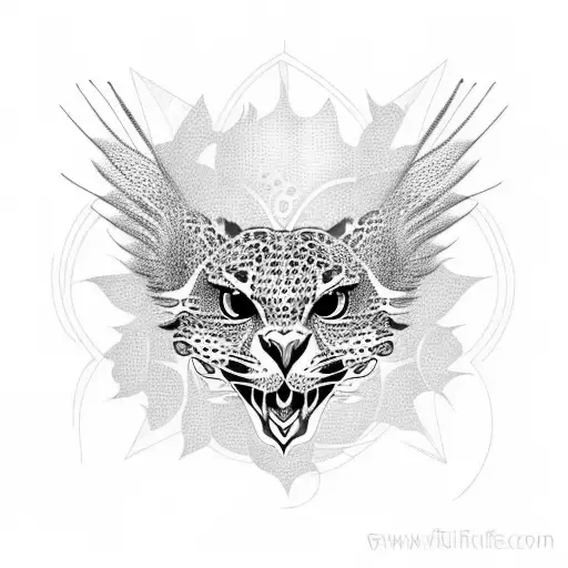 leopard falcon tattoo design idea