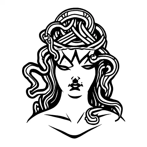 queen chess piece Medusa doodle tattoo design idea