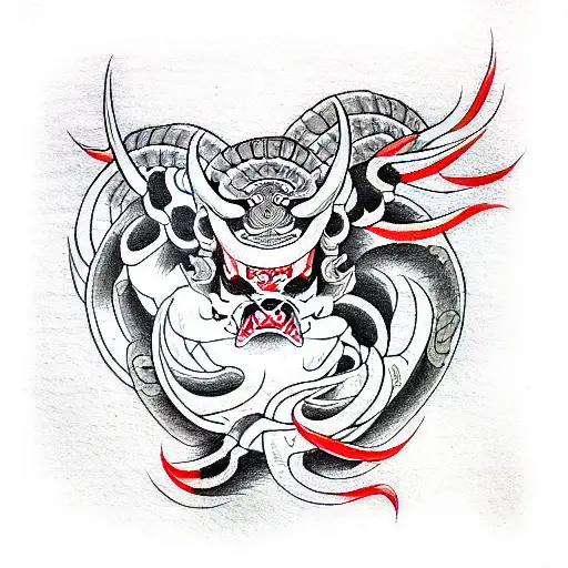 Japan Demon tattoo design idea
