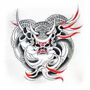 Japan Demon tattoo design idea