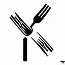 fork gripped spaghetti tattoo design idea