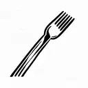 fork gripped spaghetti tattoo design idea