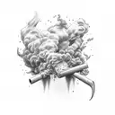 smoke filler tattoo design idea