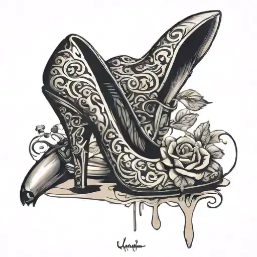 killer high heels tattoo design idea